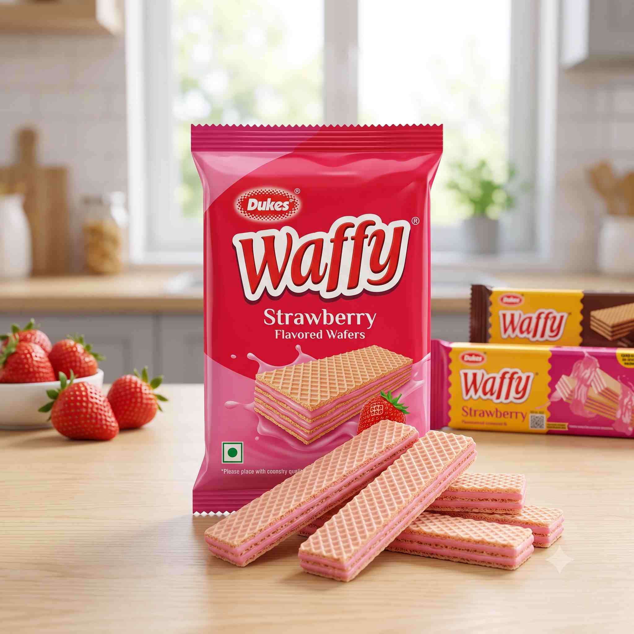 Dukes Waffy Strawberry Flavored Wafers
