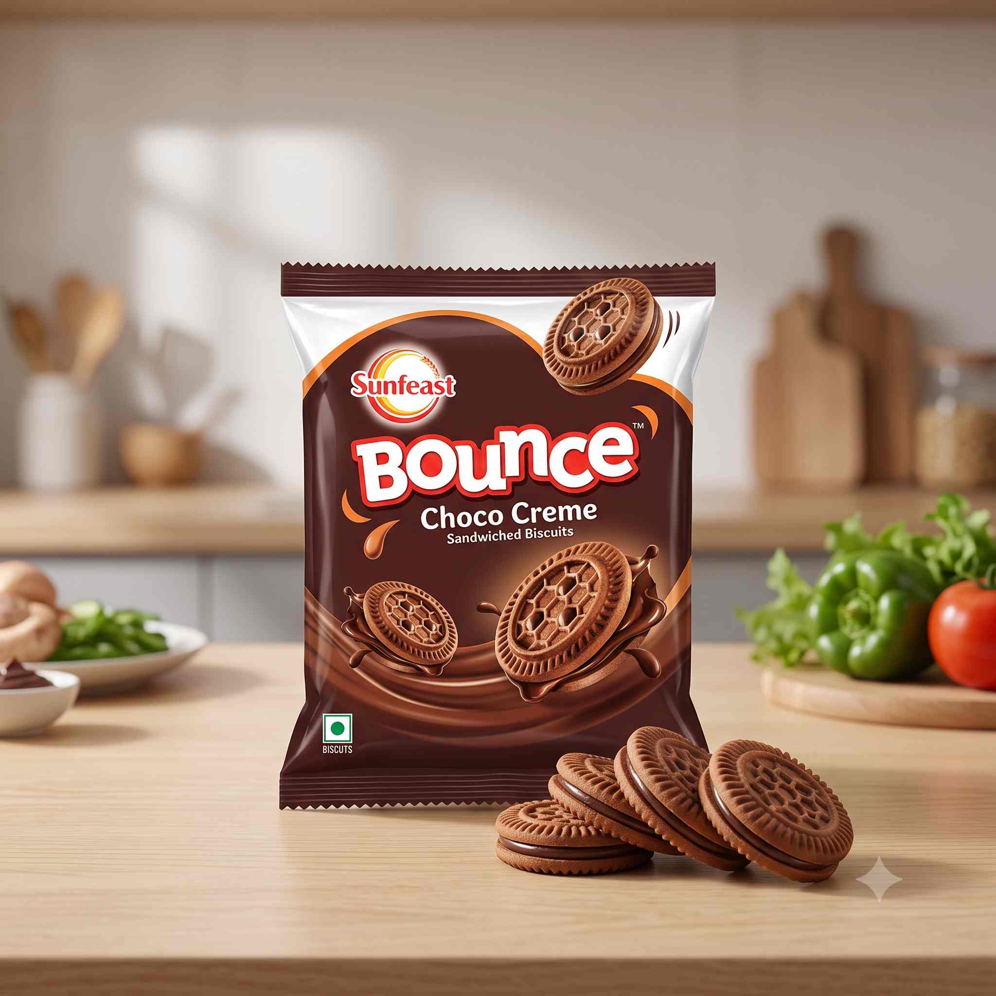 Sunfeast Bounce Choco Creme Sandwiched Biscuits