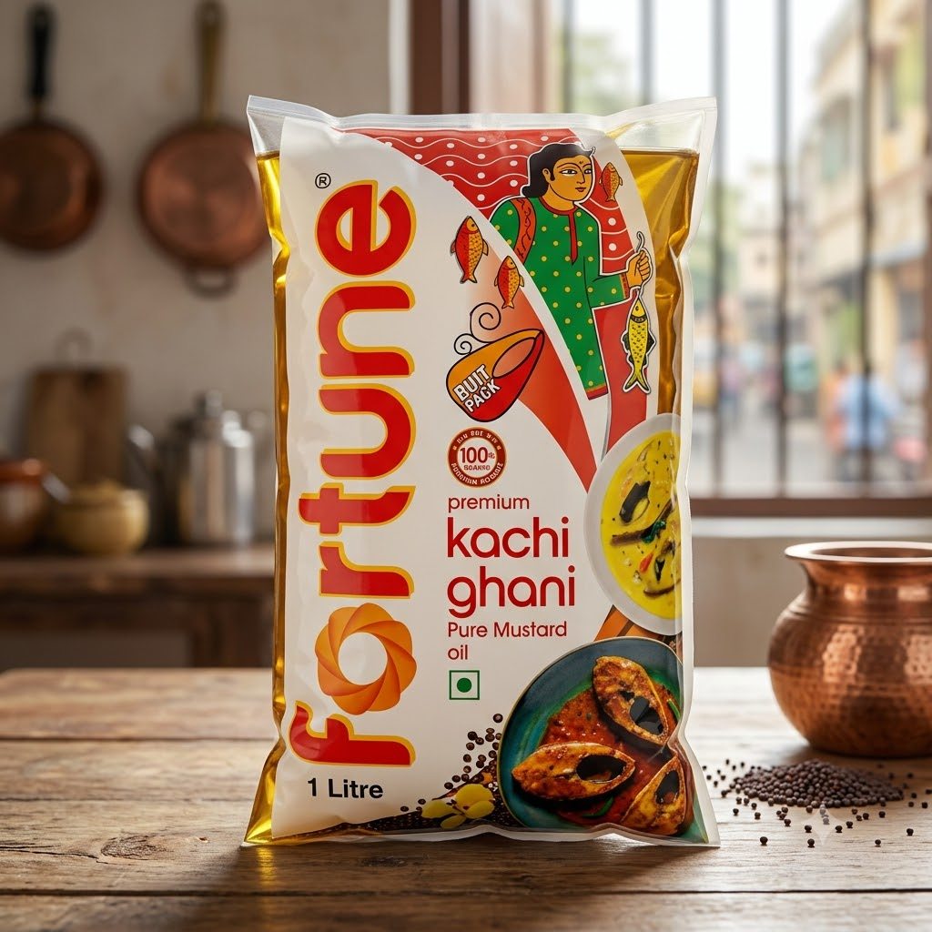 Fortune Kachi Ghani Pure Mustard Oil Pouch