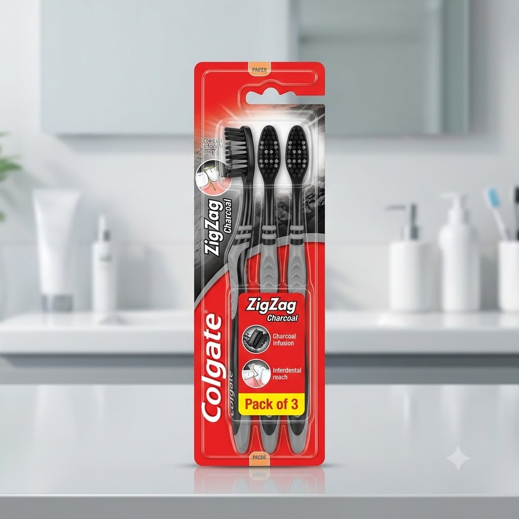 Colgate ZigZag Charcoal Toothbrush (Pack of 3)