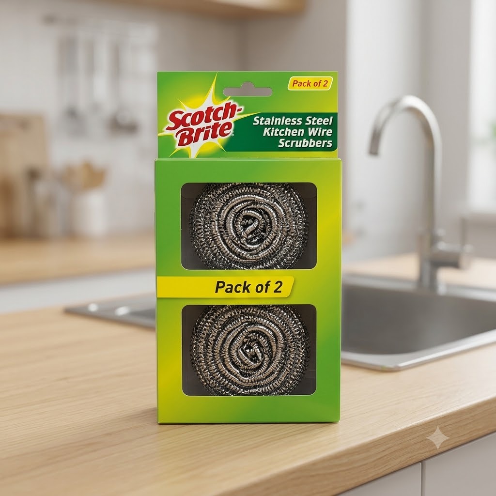 Scotch-Brite Stainless Steel Kitchen Wire Scrubbers (Pack of 2)