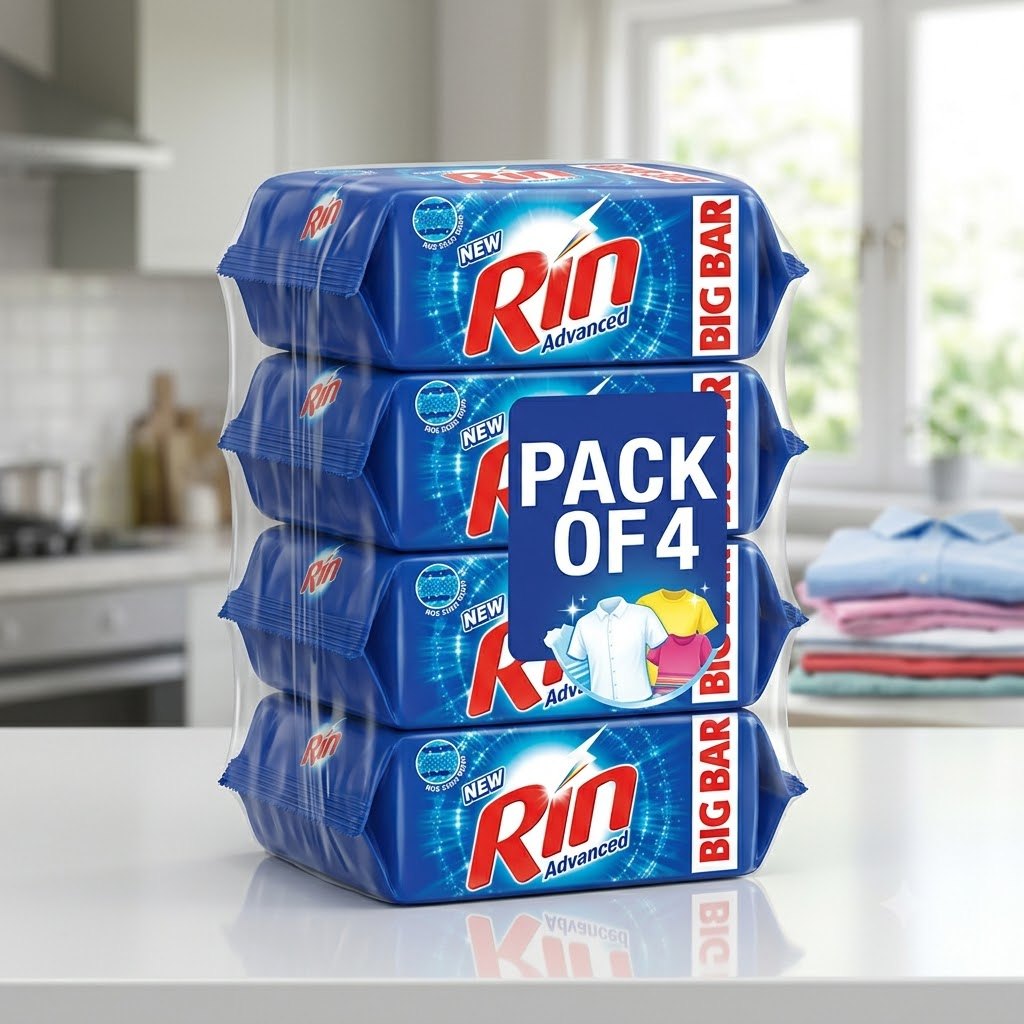Rin Advanced Detergent Bar (Pack of 4)