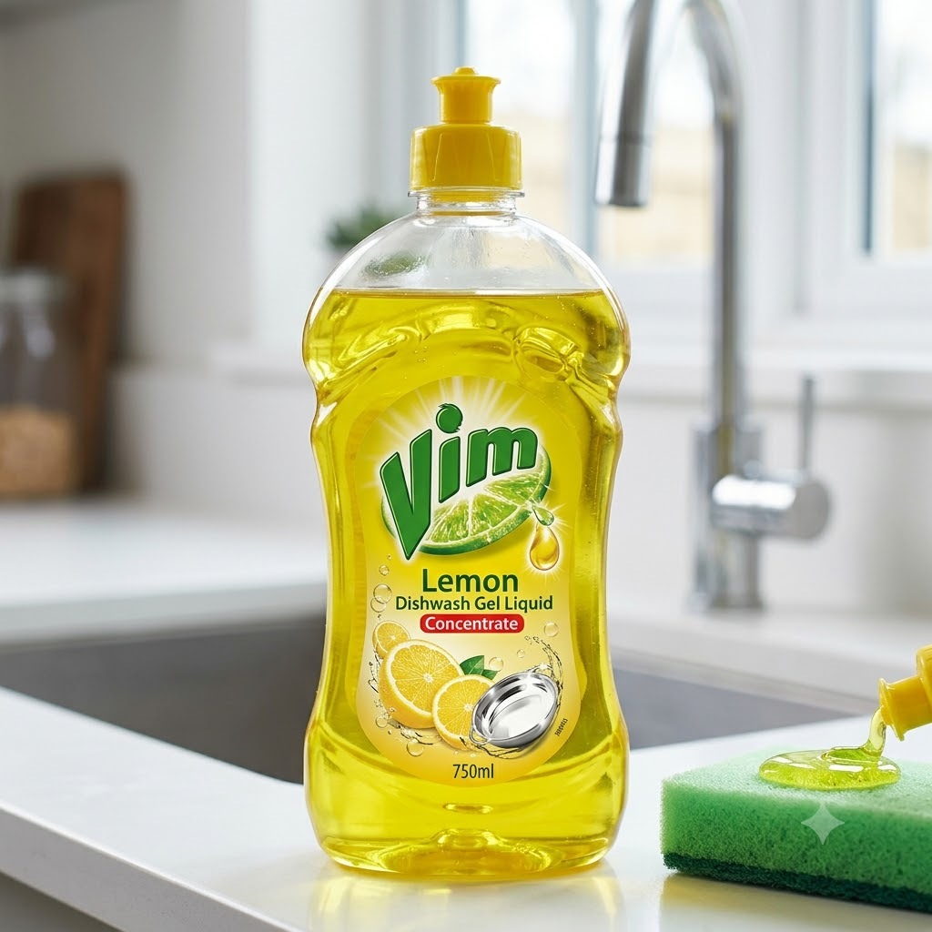 Vim Lemon Dishwash Gel Liquid Concentrate