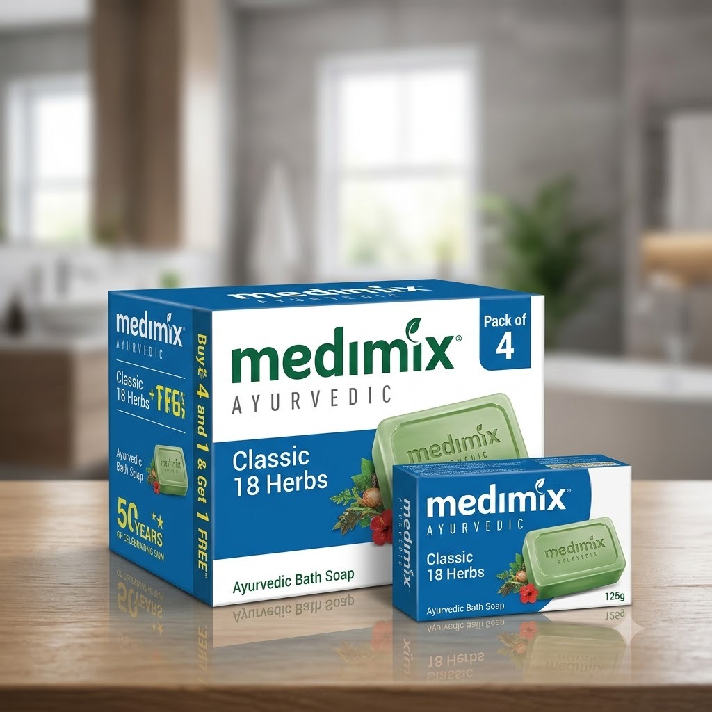 Medimix Ayurvedic 18 Herbs Classic Bath Soap (Pack of 4)