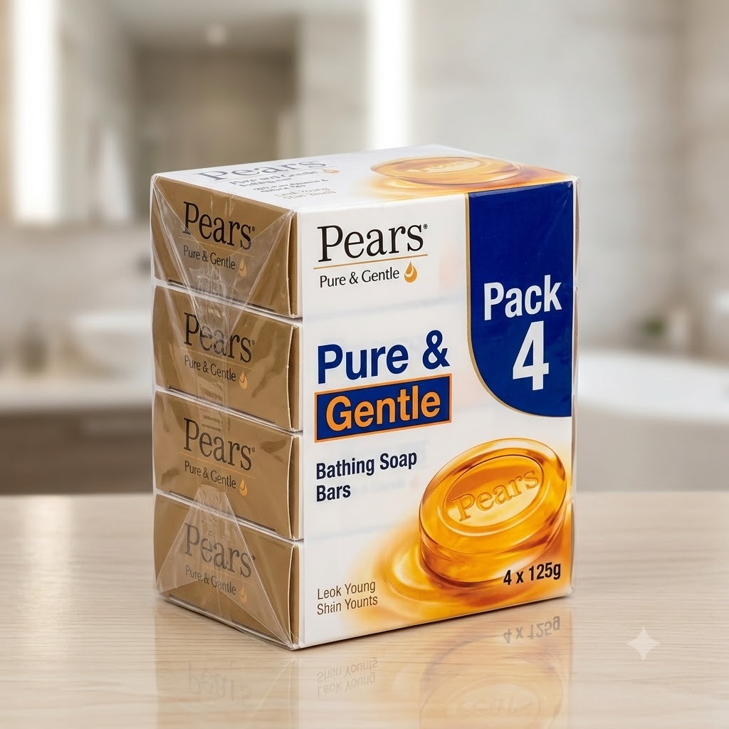 Pears Pure & Gentle Bathing Soap Bar (Pack of 4)